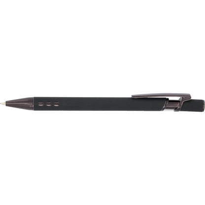 Front View of Black Vera Recycled Aluminum Gel Pen?