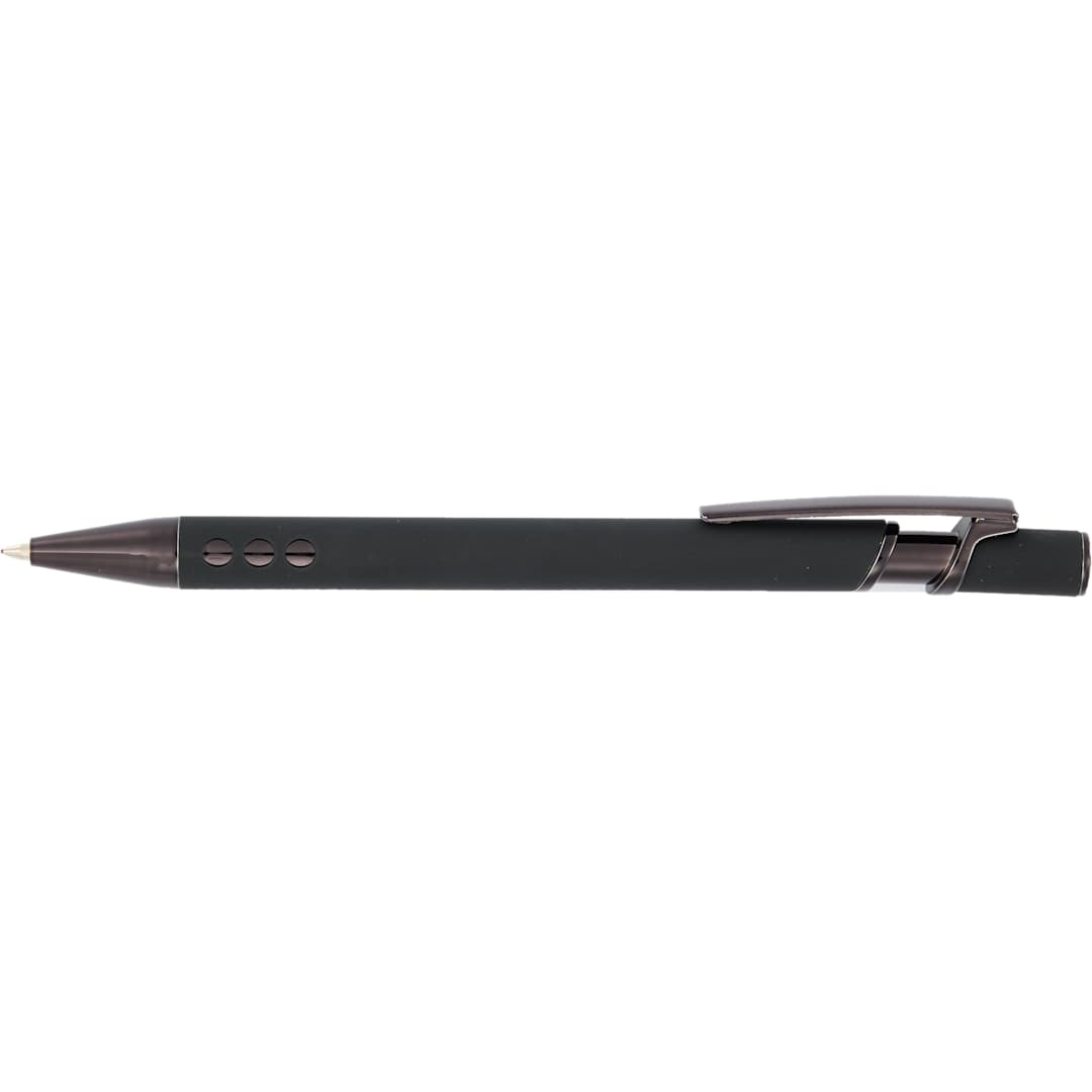 Front View of Black Vera Recycled Aluminum Gel Pen?