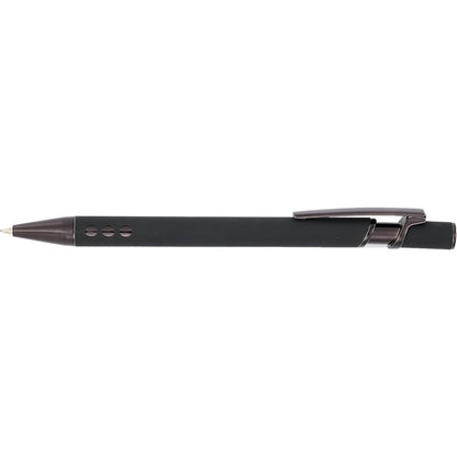 Front View of Black Vera Recycled Aluminum Gel Pen?