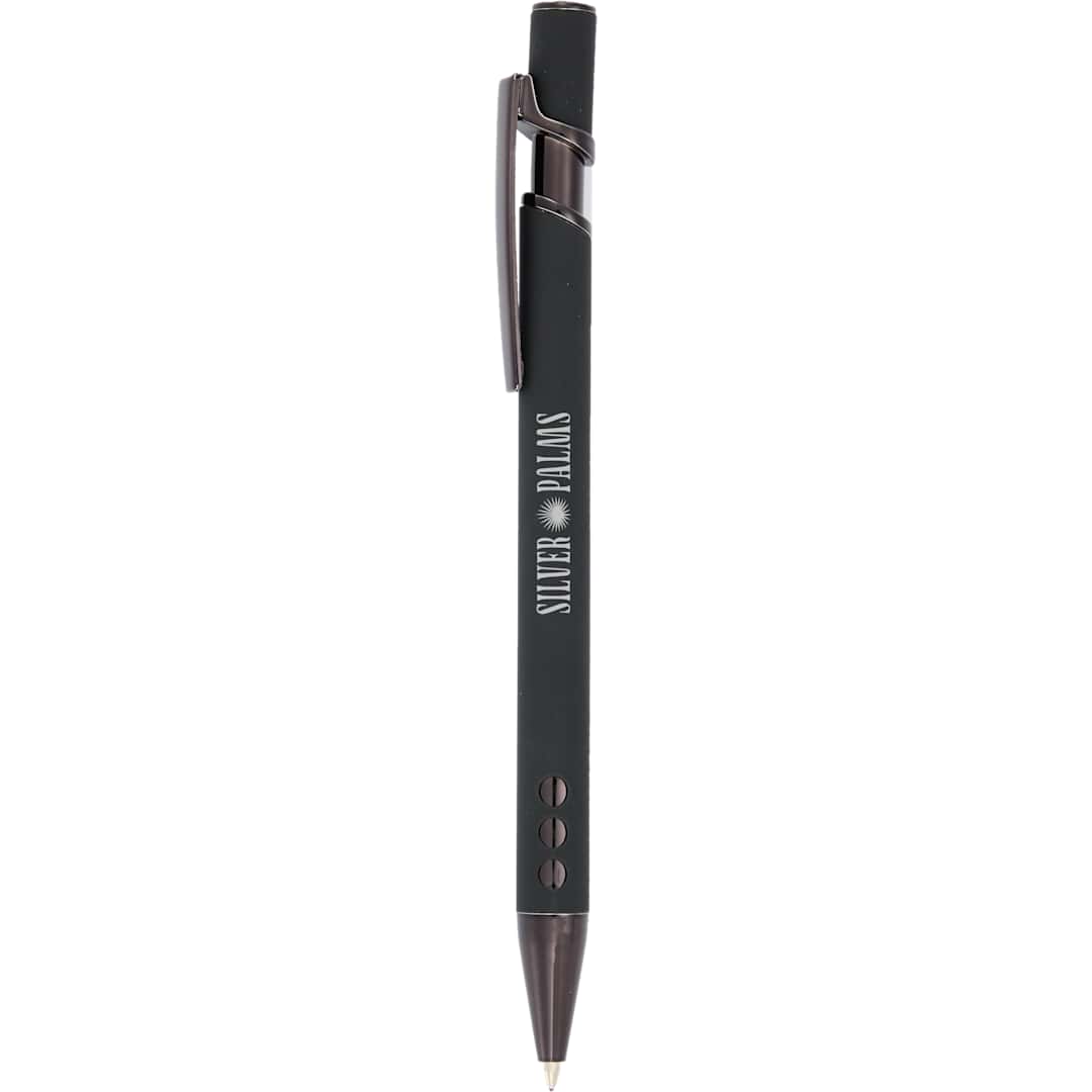 Front View of Black Vera Recycled Aluminum Gel Pen?