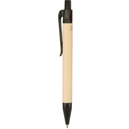 Front View of Black Sugarcane Paper Gel Pen