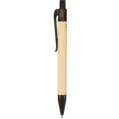 Front View of Black Sugarcane Paper Gel Pen
