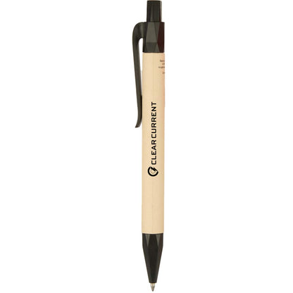 Front View of Black Sugarcane Paper Gel Pen
