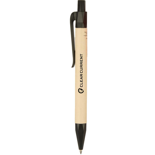 Front View of Black Sugarcane Paper Gel Pen