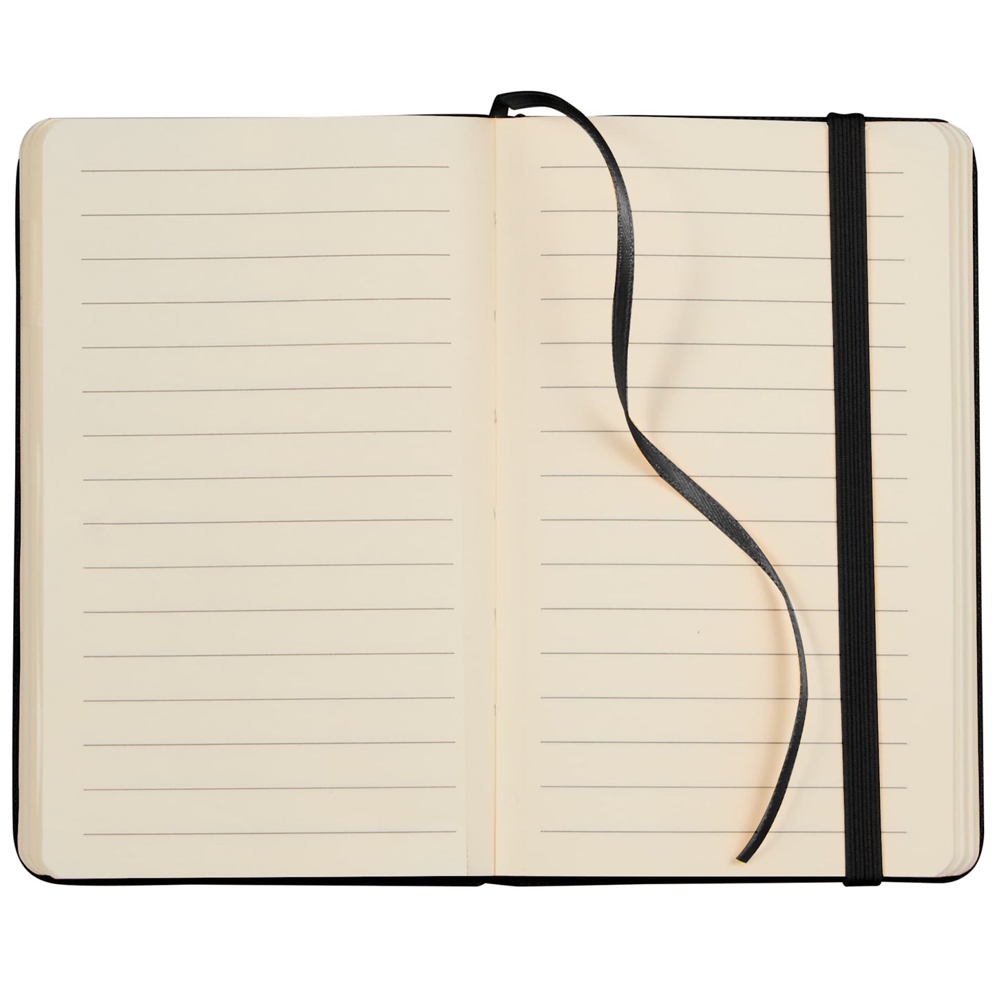Front View of Black 3.5" x 5.5" Recycled PET Pocket Bound Journal