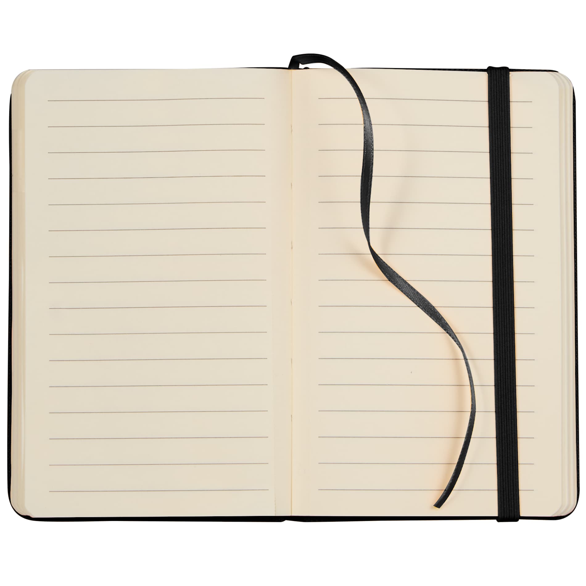 Front View of Black 3.5" x 5.5" Recycled PET Pocket Bound Journal