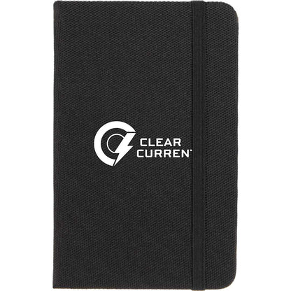 Front View of Black 3.5" x 5.5" Recycled PET Pocket Bound Journal