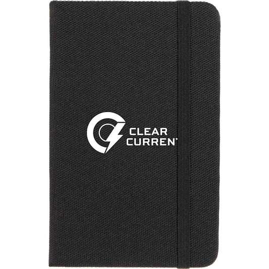 Front View of Black 3.5" x 5.5" Recycled PET Pocket Bound Journal