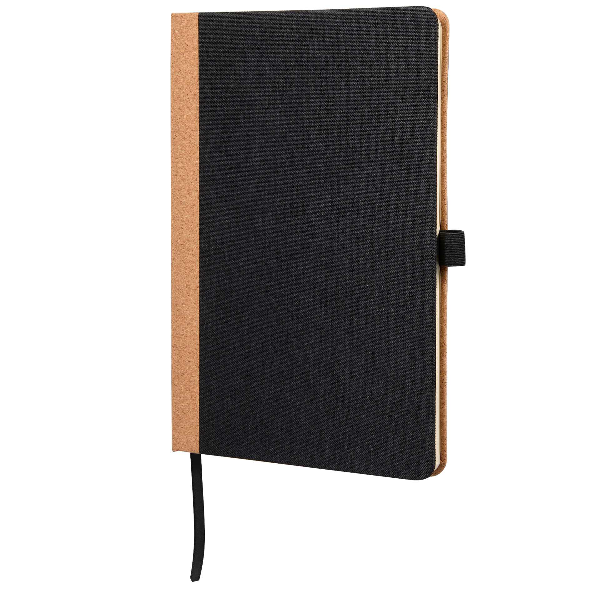 Black 5.5" x 8.5" Recycled PET and Cork Bound Journal