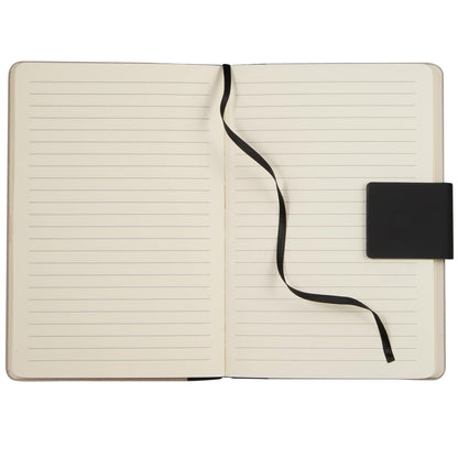 Front View of Tan 5.5" x 8.5" FSC® Recycled Canvas Bound Notebook