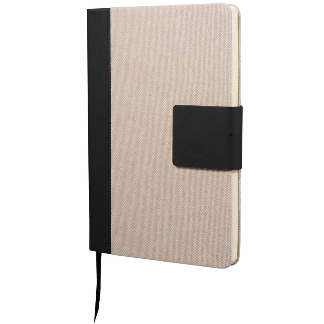 Tan 5.5" x 8.5" FSC® Recycled Canvas Bound Notebook