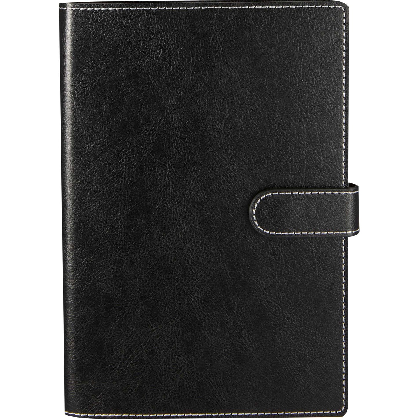 Front View of Black 5.5" x 8.5" Recycled Refillable Journal