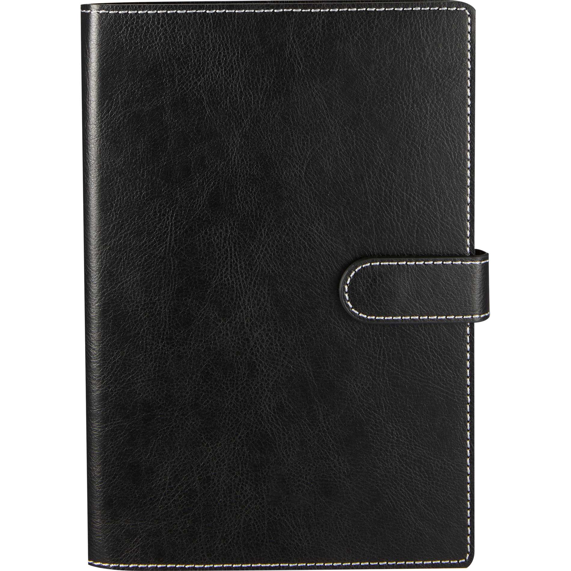 Front View of Black 5.5" x 8.5" Recycled Refillable Journal