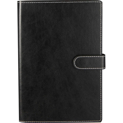 Front View of Black 5.5" x 8.5" Recycled Refillable Journal