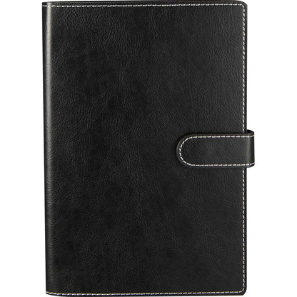 Front View of Black 5.5" x 8.5" Recycled Refillable Journal