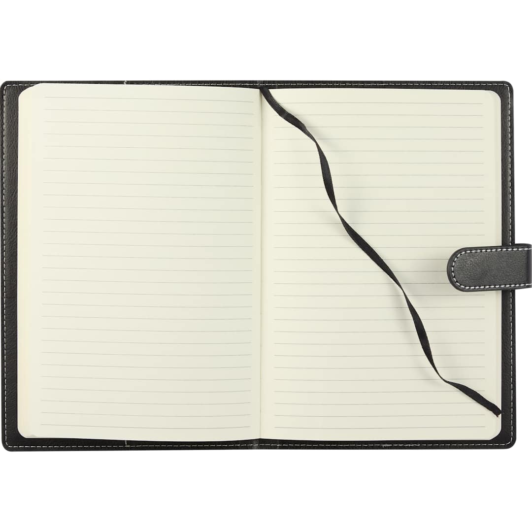 Front View of Black 5.5" x 8.5" Recycled Refillable Journal