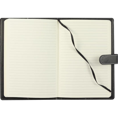 Front View of Black 5.5" x 8.5" Recycled Refillable Journal