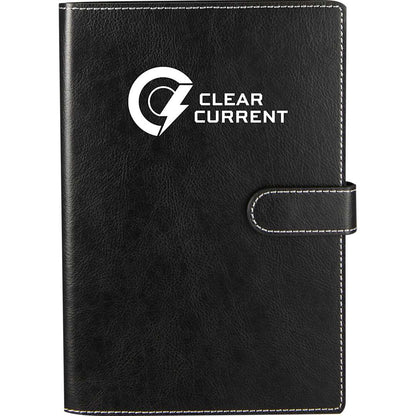 Front View of Black 5.5" x 8.5" Recycled Refillable Journal