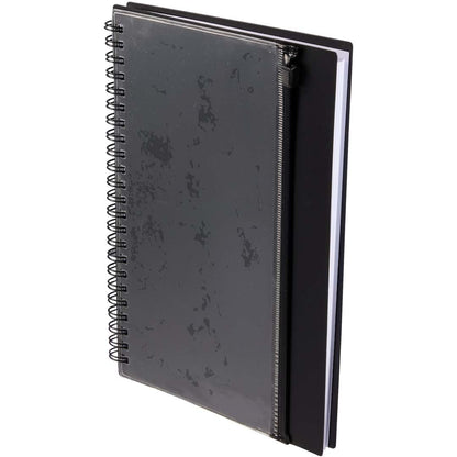 Black 5.5" x 8.5" Spiral Notebook with Clear Pocket