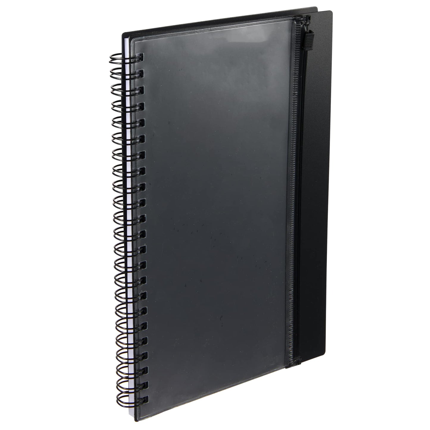 Black 5.5" x 8.5" Spiral Notebook with Clear Pocket