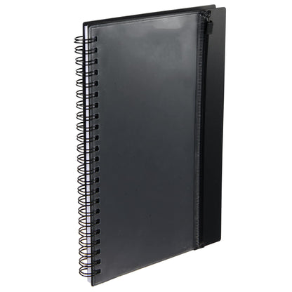 Black 5.5" x 8.5" Spiral Notebook with Clear Pocket
