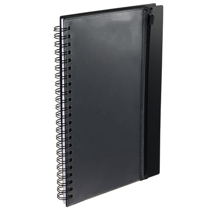 Black 5.5" x 8.5" Spiral Notebook with Clear Pocket