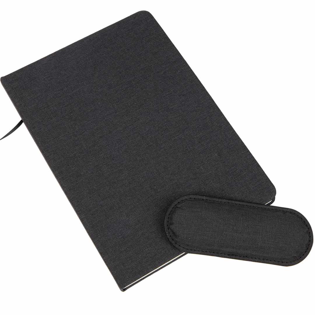 Black 5.5" x 8.5" FSC® Recycled Mouse Pad Bound Notebook
