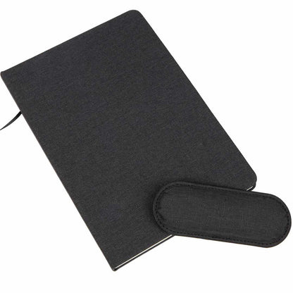 Black 5.5" x 8.5" FSC® Recycled Mouse Pad Bound Notebook