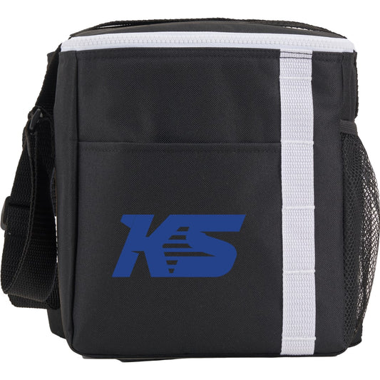 Front View of Black Accent Recycled 12 Can Lunch Cooler