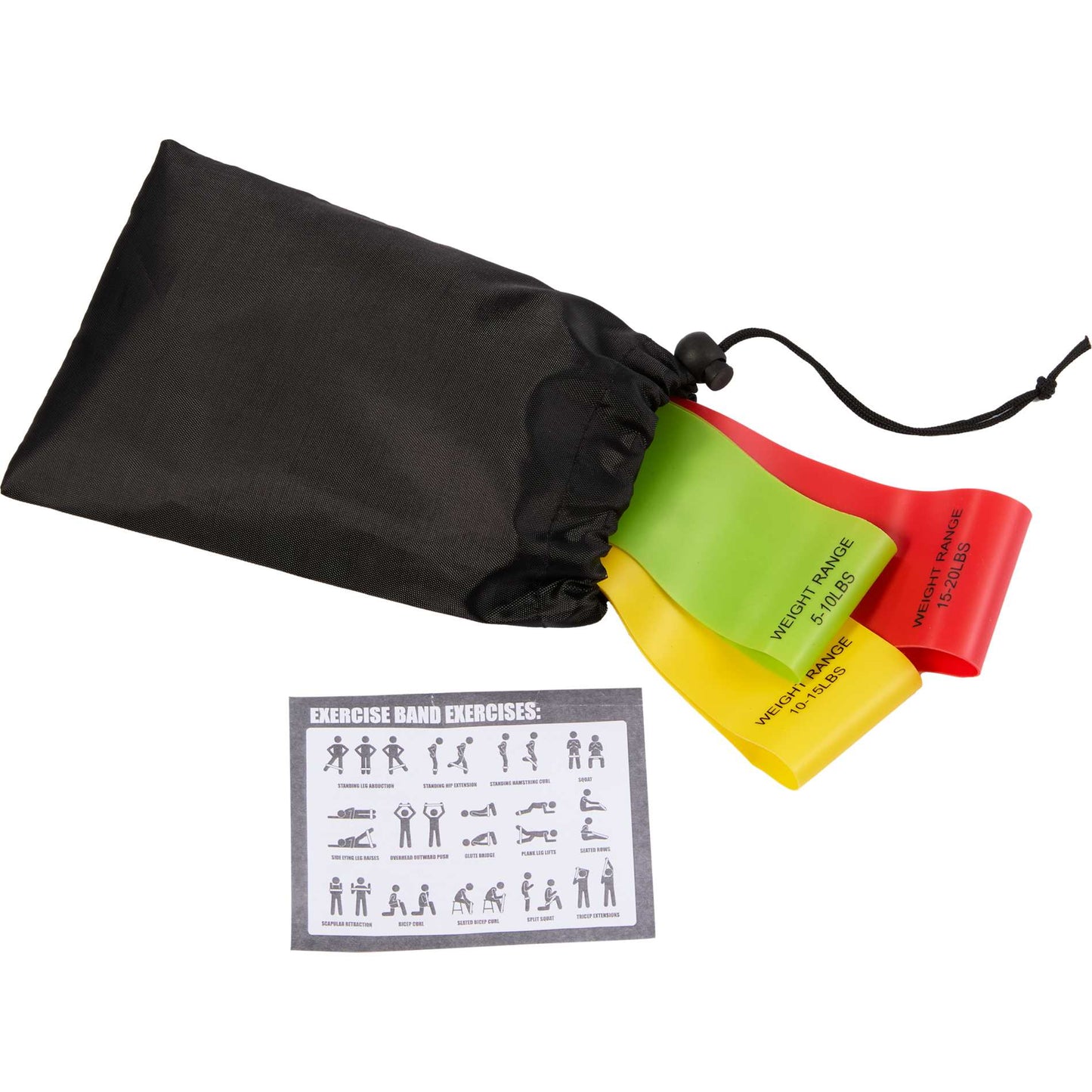 Black 3-Piece Resistance Band Set