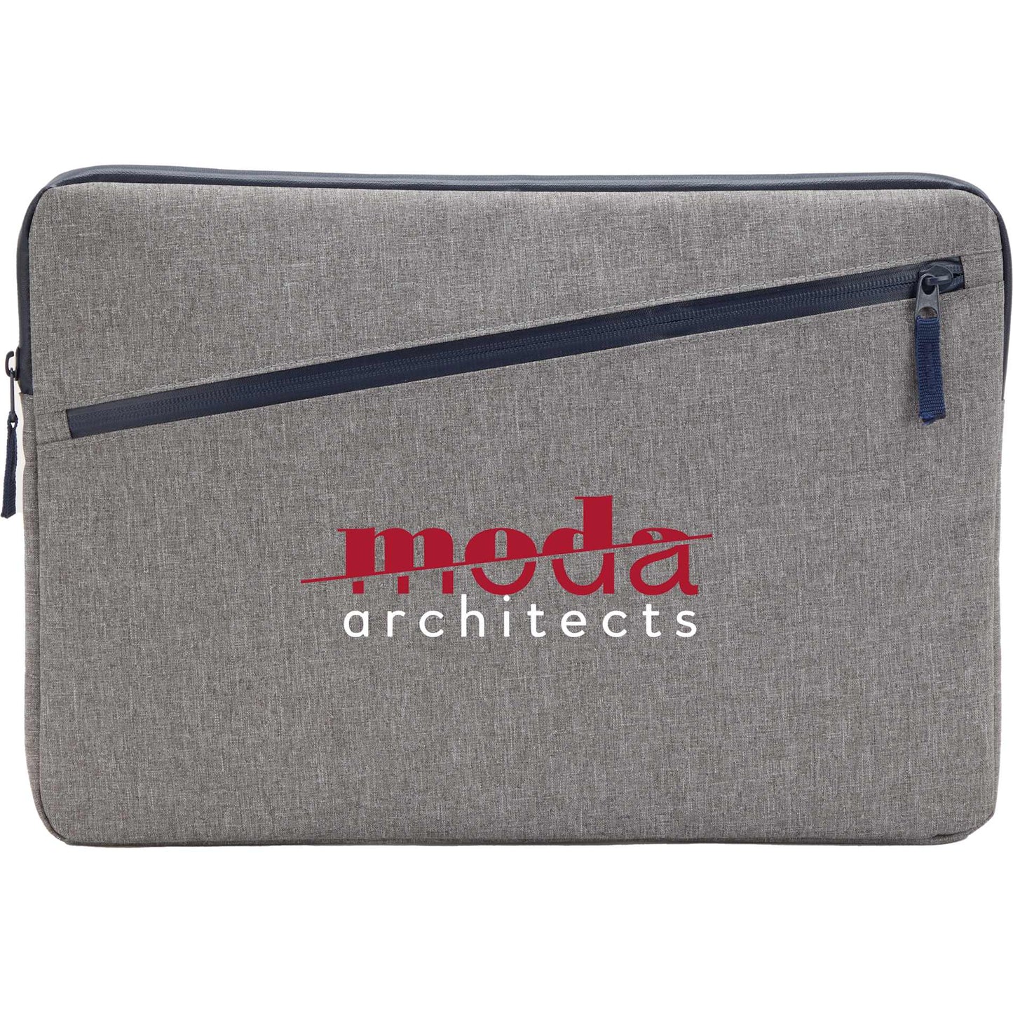 Front View of Gray Angle Recycled 17" Laptop Sleeve