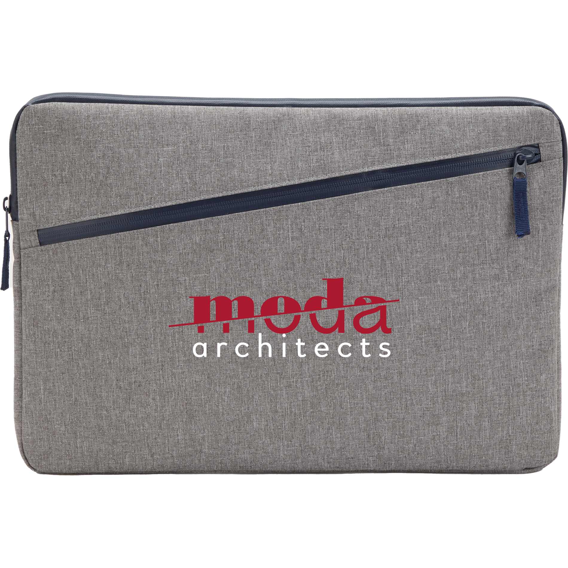 Front View of Gray Angle Recycled 17" Laptop Sleeve