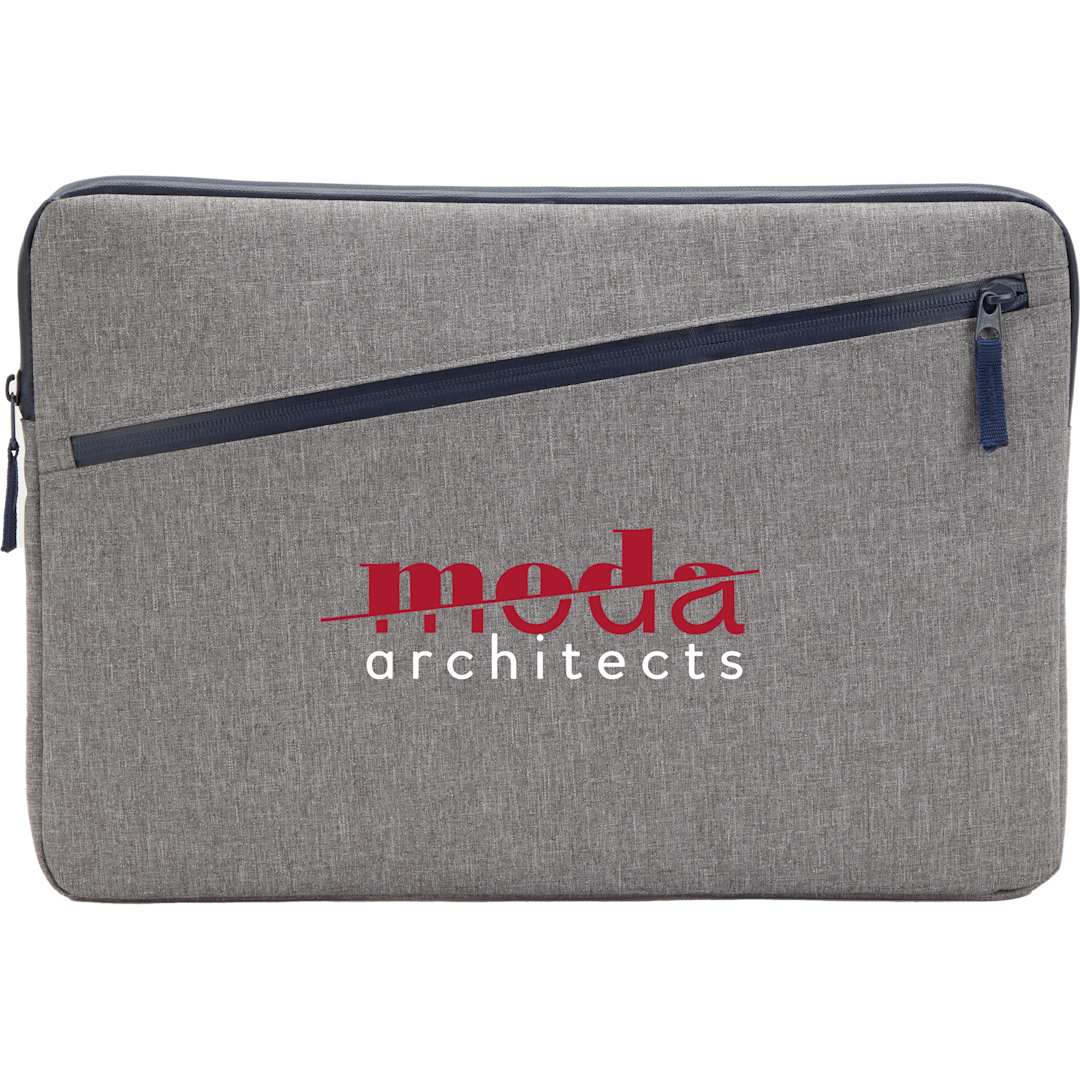 Front View of Gray Angle Recycled 17" Laptop Sleeve