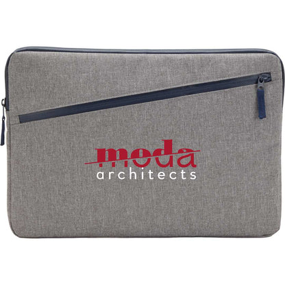 Front View of Gray Angle Recycled 17" Laptop Sleeve
