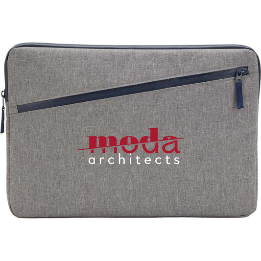 Front View of Gray Angle Recycled 17" Laptop Sleeve