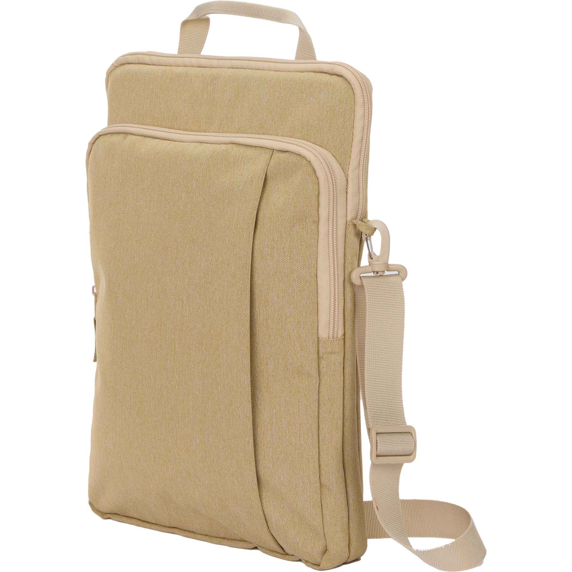 Tan Vertical Recycled Messenger Bag