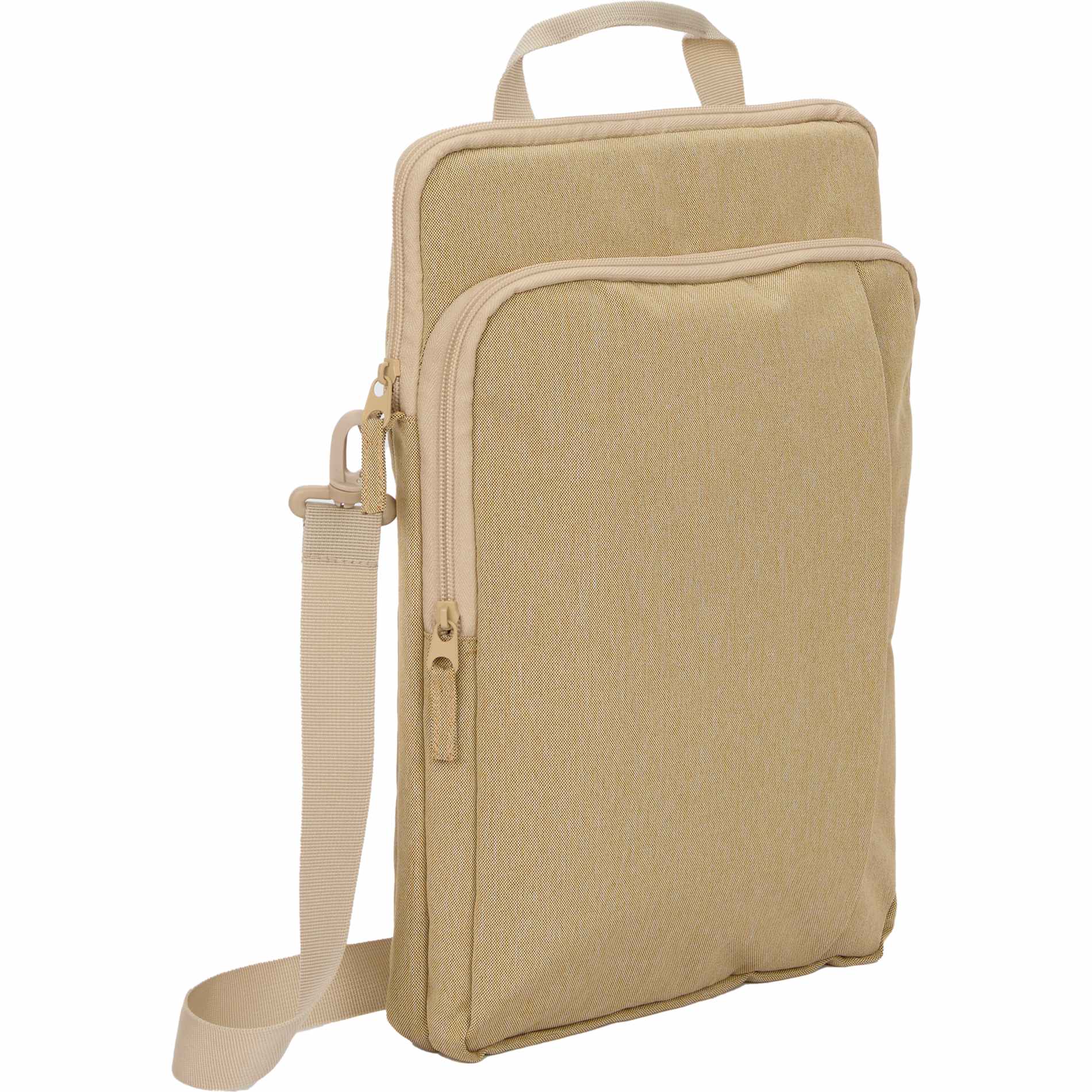 Tan Vertical Recycled Messenger Bag