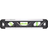 Front View of Black 9" Recycled Magnetic Level