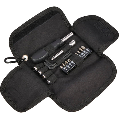 Front View of Black 19-Piece Tool Set with rPET Case