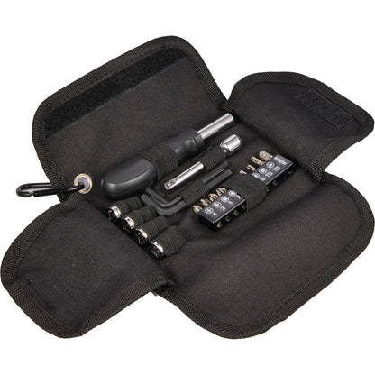 Front View of Black 19-Piece Tool Set with rPET Case