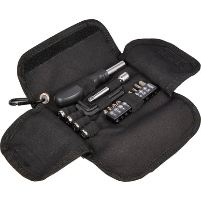 Front View of Black 19-Piece Tool Set with rPET Case