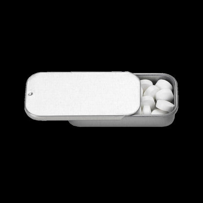 2" x 1" Small Silver Rectangular Slider Tin with Mints