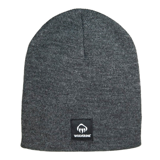 Front View of Grey Wolverine Knit Work Beanie  - O/S