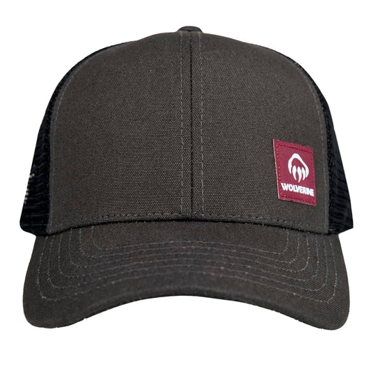 Front View of Grey Wolverine Red Label Trucker Cap  - O/S