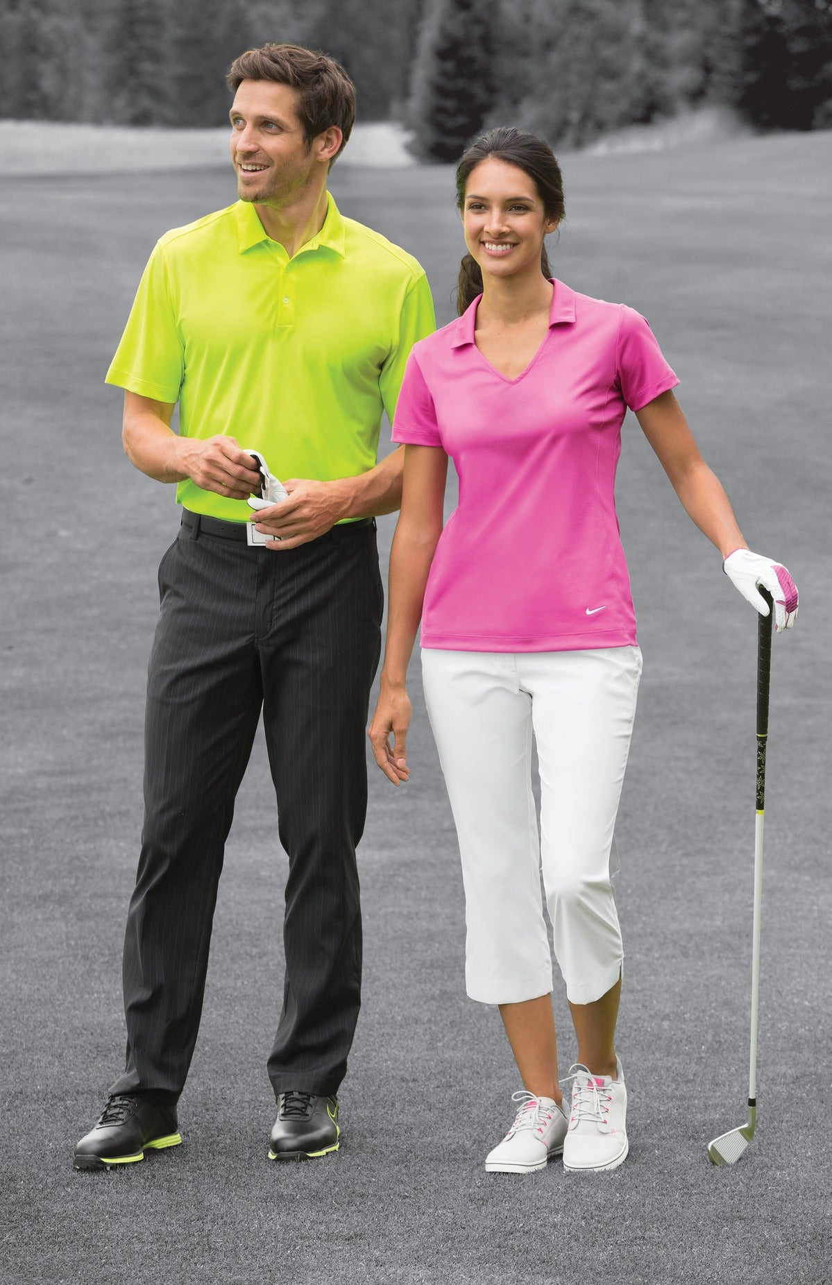 Action Green Nike Dri-FIT Vertical Mesh Polo. 637167