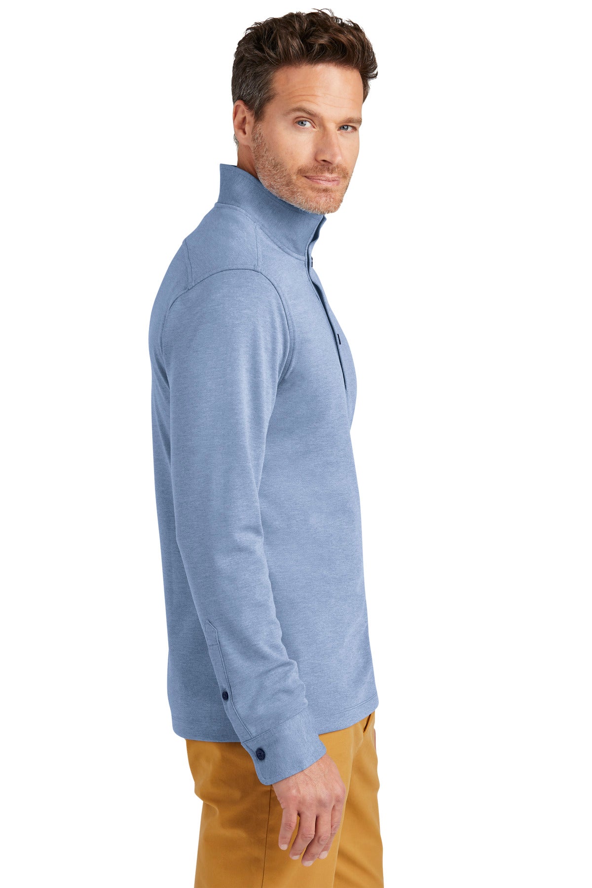 AegeanBlHt Brooks Brothers Mid-Layer Stretch 1/2-Button BB18202