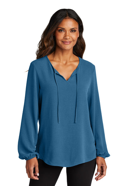AegeanBlue Port Authority Women's Textured Crepe Blouse LW714