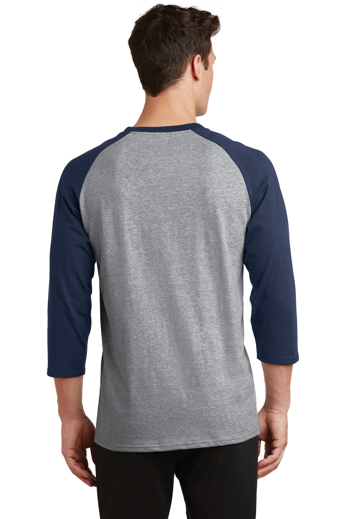 AH/Navy Port & Company Core Blend 3/4-Sleeve Raglan Tee. PC55RS