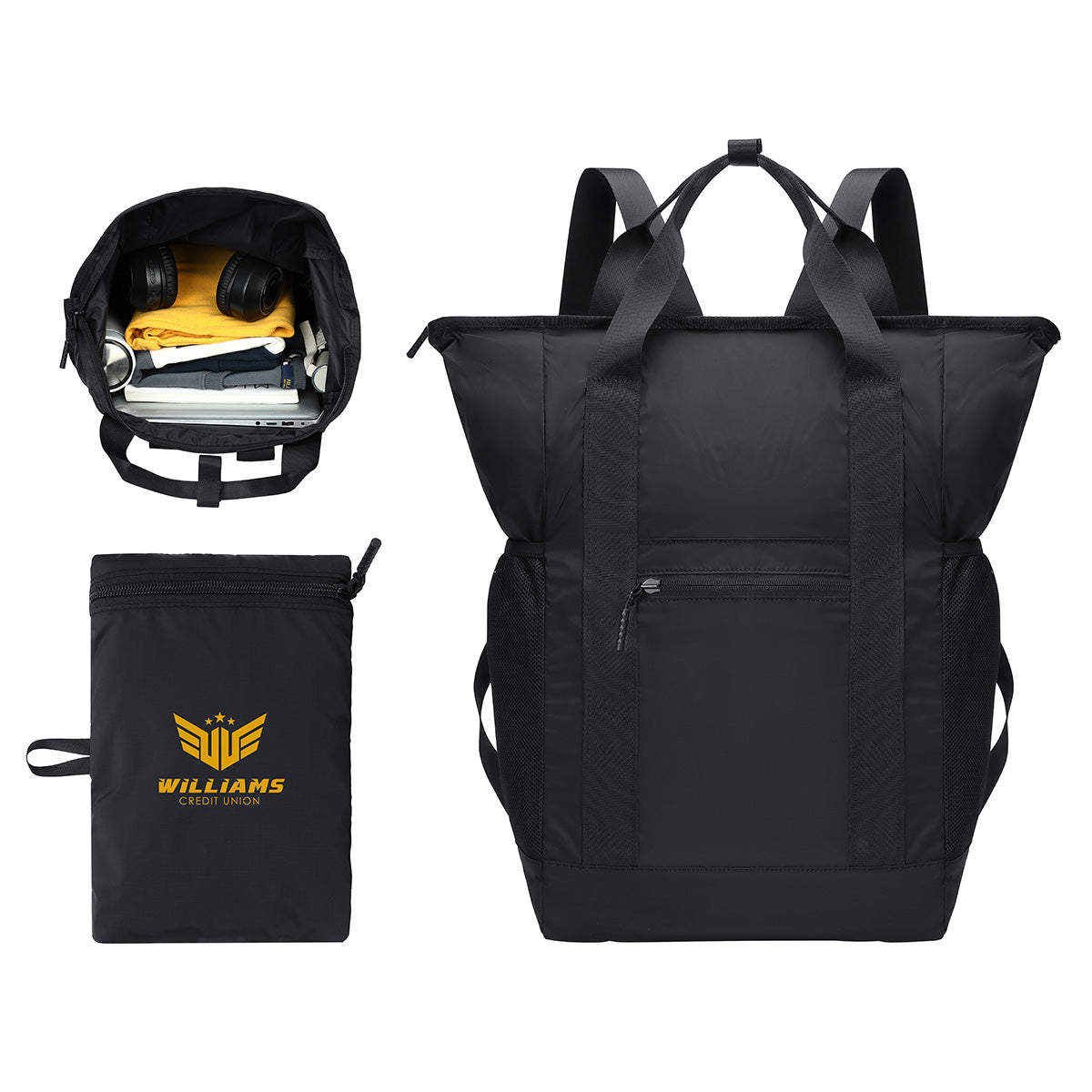 Black AeroLOFT®  Voyager Foldable Backpack