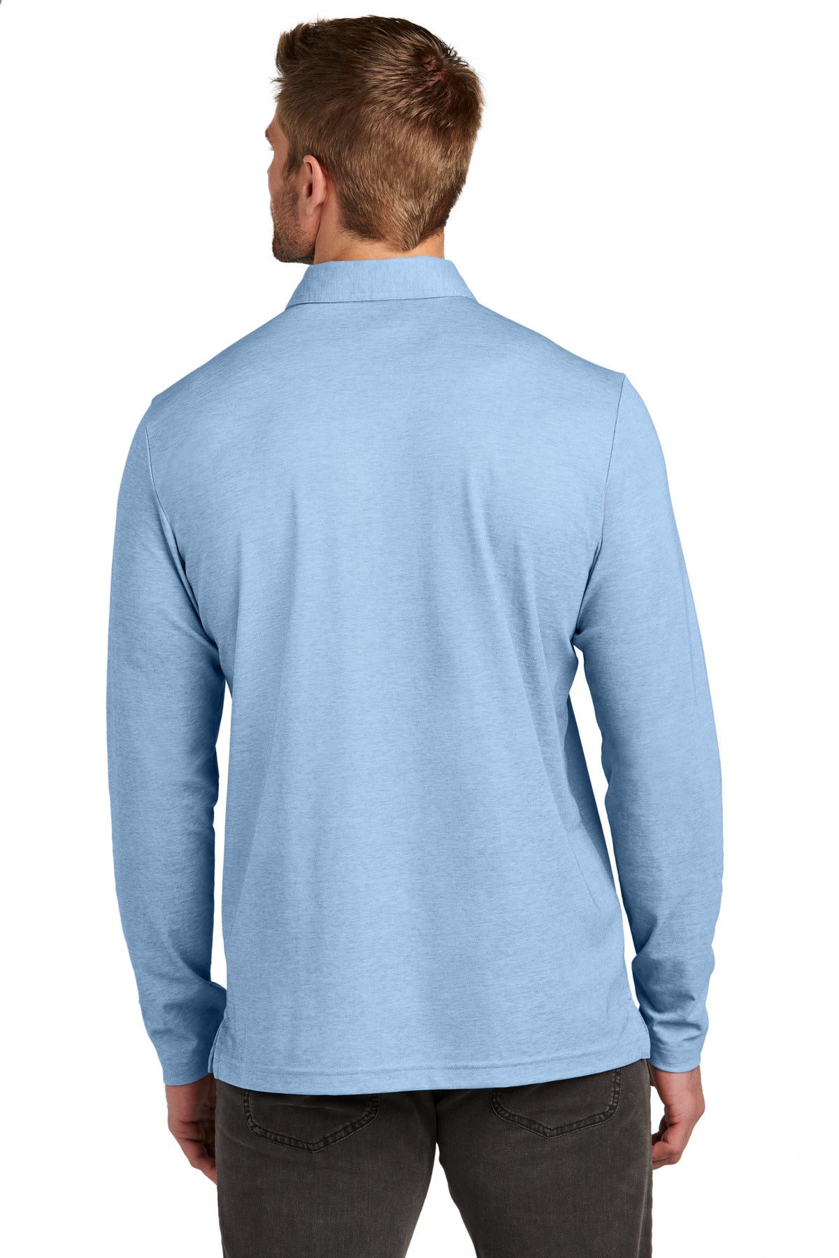 AllureHthr TravisMathew Oceanside Heather Long Sleeve Polo TM1MZ343
